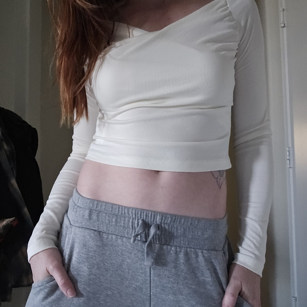 Women's Cream Long Sleeve Top